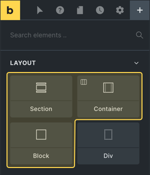 المانهای layout در Bricks 1.5