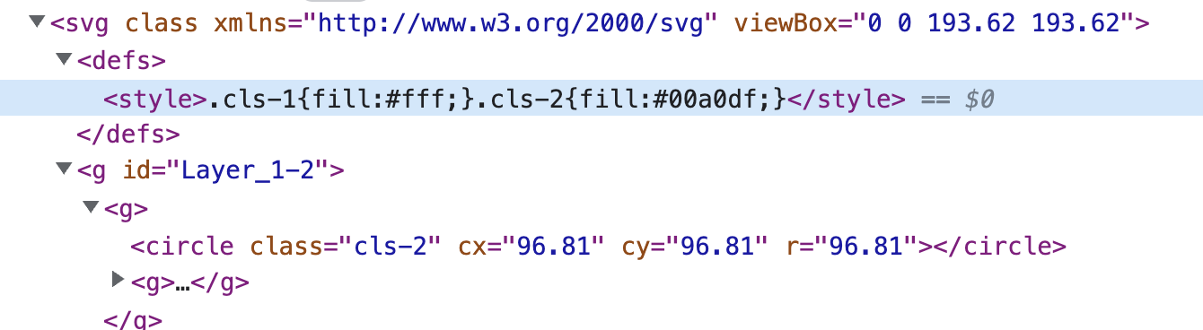 نمونه فایل SVG با inline style