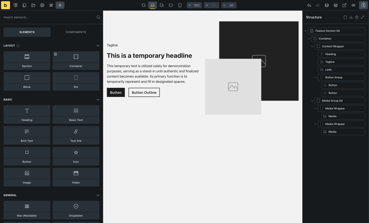 Feature Section 04 — Content Wrapper در مقابل Media Group
