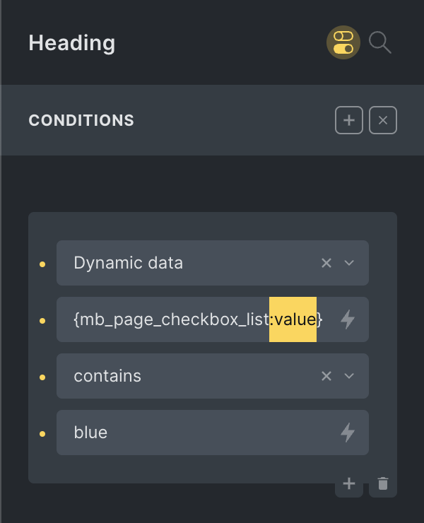 فیلتر :value برای dynamic data