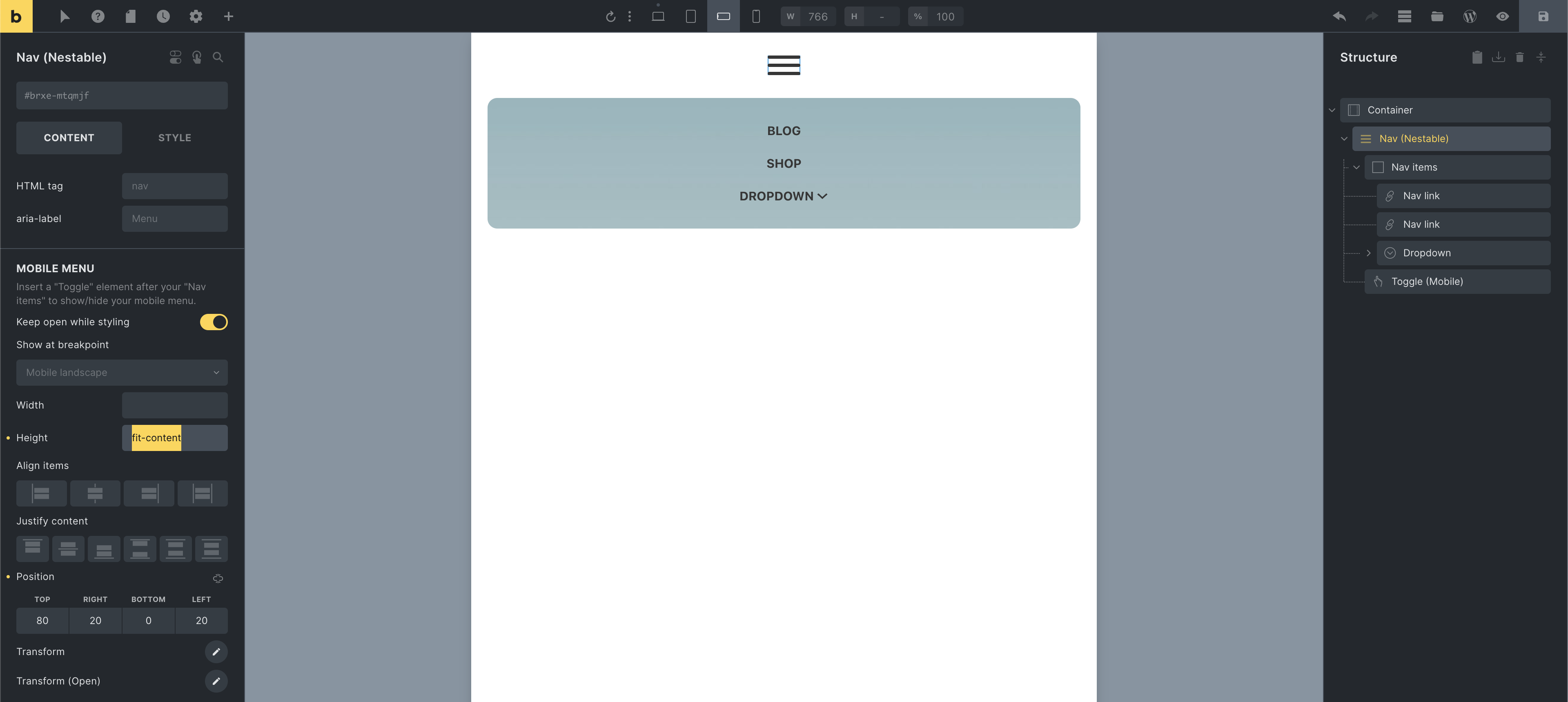 ارتفاع موبایل fit-content