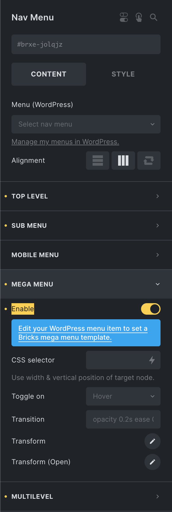 Nav menu mega menu