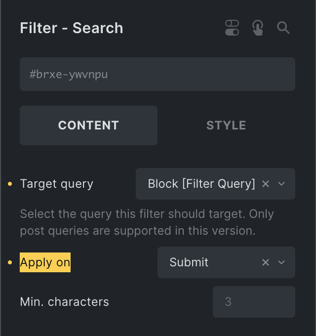 اعمال فیلتر روی Submit