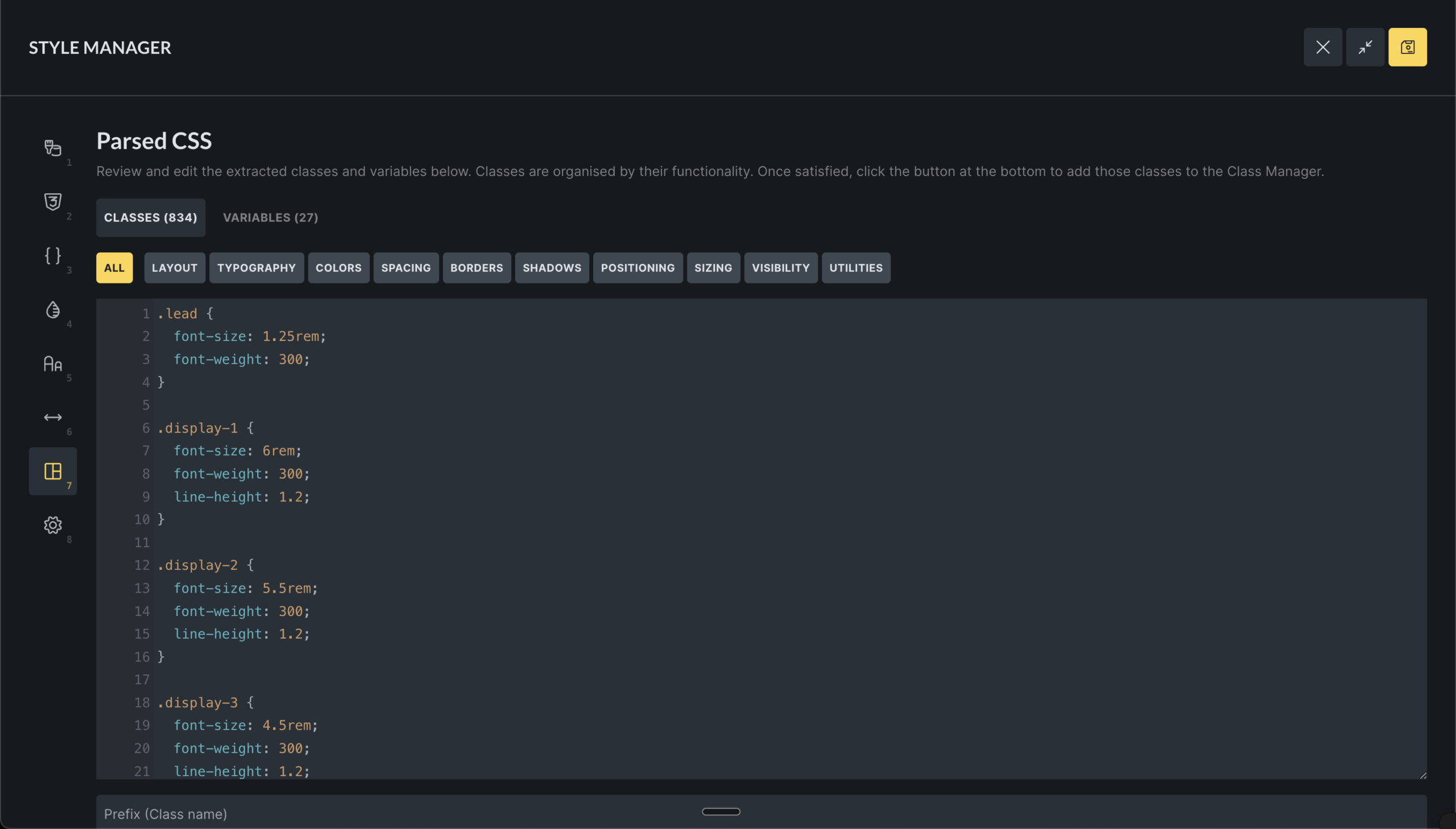 Framework importer