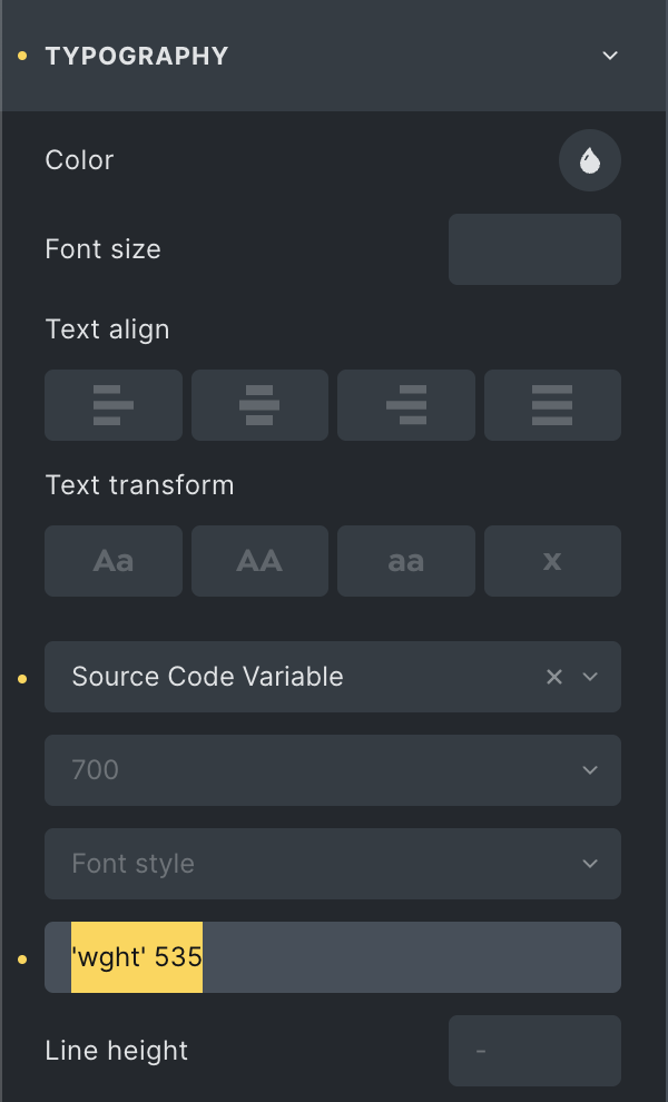 فونت متغیر Adobe با font-weight سفارشی