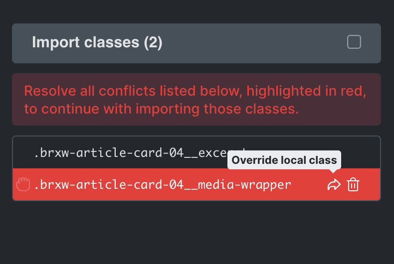 Override کلاس متعارض