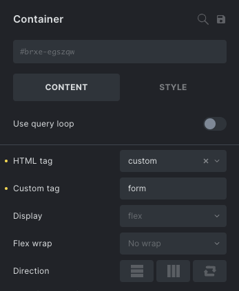 پیچیدن حلقه در container از نوع form