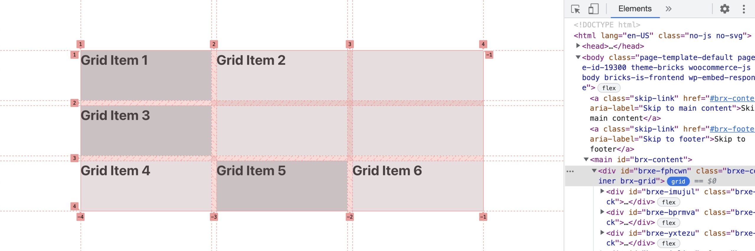Grid lines در DevTools مرورگر