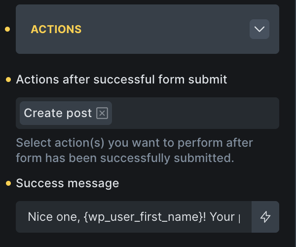 اکشن Create/Update post