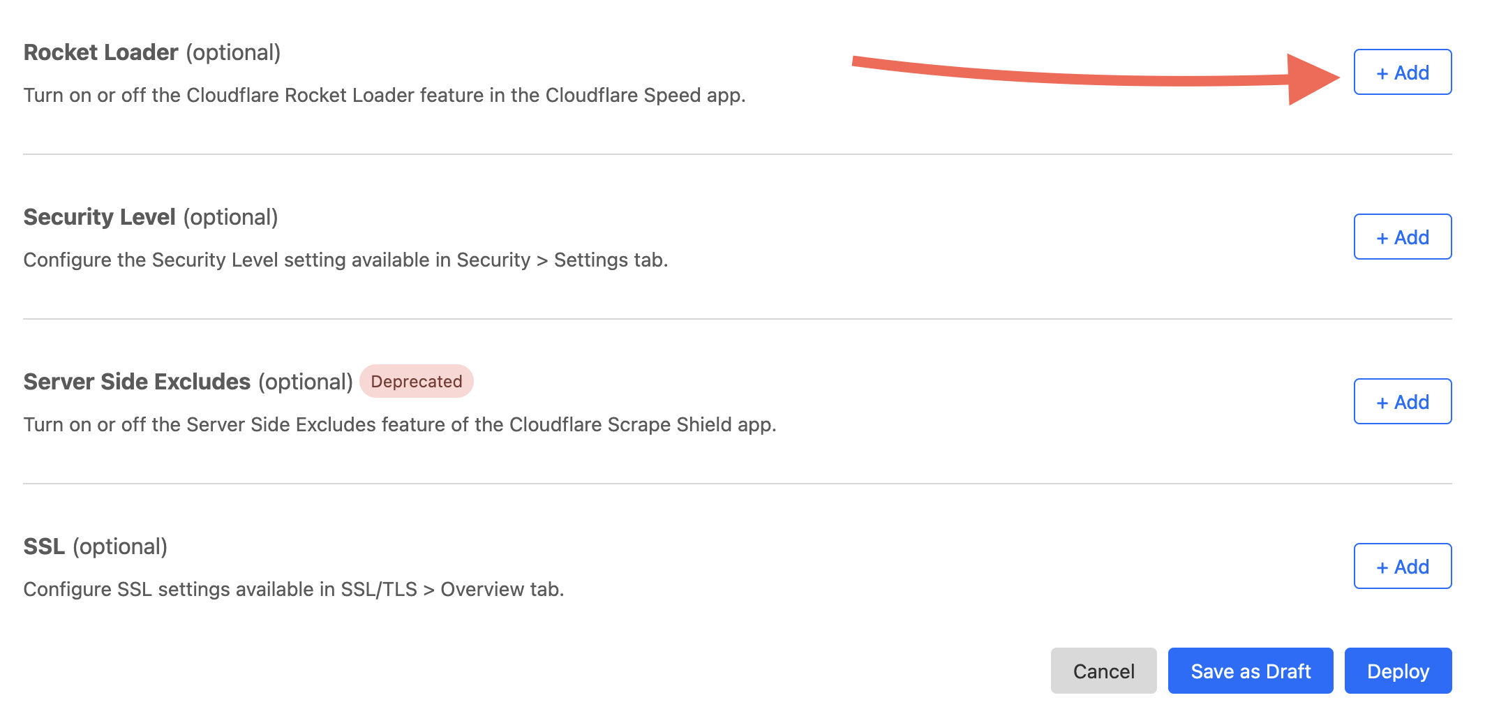 Then settings برای Rocket Loader