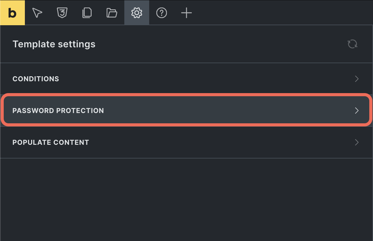 گروه تنظیمات Password protection