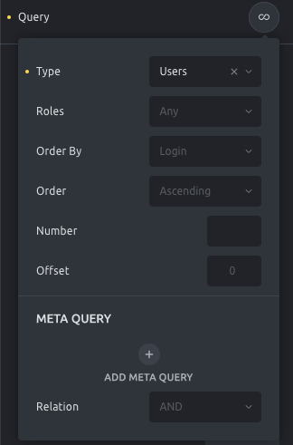 کنترل Users query