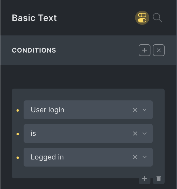 شرط user is logged in