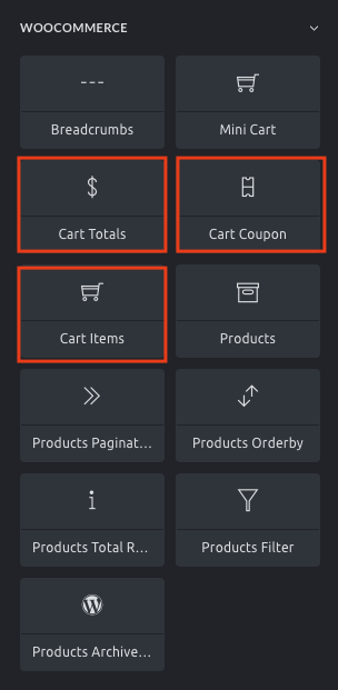 المان‌های Cart در Bricks