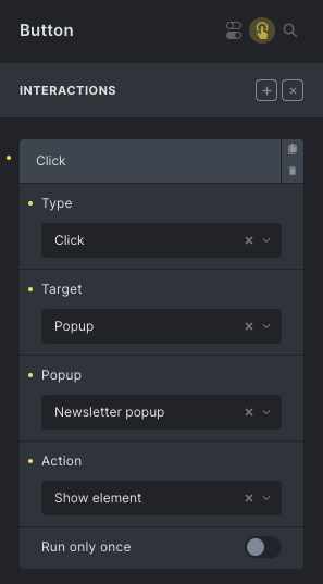مثال click interaction