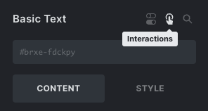 آیکون toggle Interactions