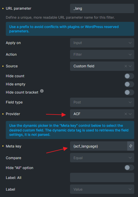 Provider در سازنده — Custom Fields Integration