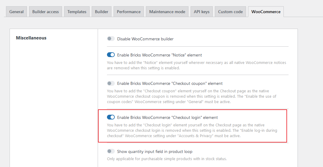تنظیمات المان ورود تسویهحساب در Bricks