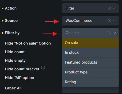 منبع فیلتر WooCommerce